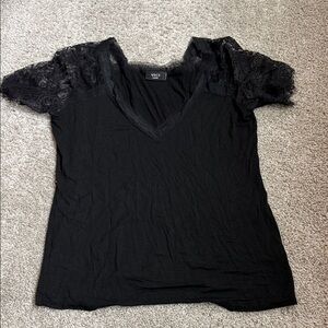 Vici Black Lace Accent Blouse